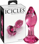 Icicles No. 79 - kúpos üveg anál plug (pink)