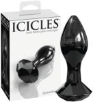 Icicles No. 78 - kúpos üveg anál plug (fekete)