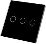Masterled Üvegkapcsoló ÉRINTŐKÉPERNYŐS LED fekete tripla (LVTELE0220)