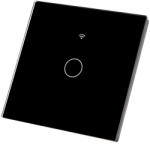 Masterled Üvegkapcsoló ÉRINTŐKÉPERNYŐS Wi-Fi LED fekete, egyes (LVTELE0204)