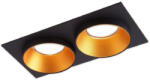 Masterled SPOT 2x GU10 téglalap alakú fekete arany süllyesztett dupla süllyesztett lámpatest (LVTOPR2035)