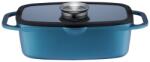 Ambition Tava cu capac 32x21x11cm, 6L, Sistem Aroma Knob, invelis Qualum Basic, Azzurro (813203)