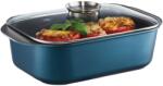 Ambition Tava cu capac 40x26x11cm, 7.5L, Sistem Aroma Knob, invelis Qualum Basic, Azzurro (813204)