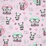  Flanel textil - méteráru - 160 cm / rózsaszín édes panda mintás