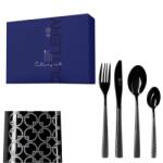 Pozzi Milano Rozsdamentes acél evőeszköz szett 24db-os - Glossy Black