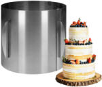  Kör alakú állítható tortaforma, tortakarika, tortagyűrű - EXTRA MAGAS - 22 cm