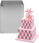  20 cm magas négyzet alakú állítható tortaforma, tortakeret - Extra magas