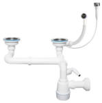 LAVEO Szifon kétmedencés dugókiemelős