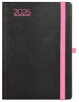 TopTimer Naptár, tervező, A5, napi, TOPTIMER, "Nero", fekete-pink (26T021N-00E)