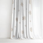 Goldea karácsonyi pamut drapéria - hópelyhek fehéren 220x150 cm