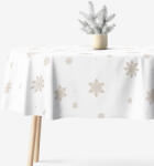 Goldea ovális pamut terítő - hópelyhek fehéren 120 x 160 cm