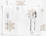 Goldea karácsonyi pamut reggeliző alátét - hópelyhek fehéren - 2db 30 x 40 cm