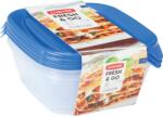 Keter "FRESH&GO" SZÖGLETES ÉTELTARTÓ SZETT 3x0, 8L - TRANSZPARENS/KÉK