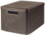Keter "style" L Méretű Rattan Kosár Fedéllel 30l - Sötétbarna