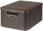 Keter "style" M Méretű Rattan Kosár Fedéllel 18l - Sötétbarna
