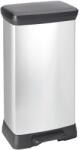 Keter Fémhatású Pedálos Szögletes Szemetes 50l - Fekete/ezüst