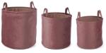 Bizzotto Set 3 cosuri depozitare din catifea roz diametru 38 cm x 38 h (0212975deco)
