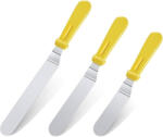 SameTech Set spatule unghiulare SameTech pentru tort, inox, 15 20 25 cm, manere galbene (b08v1qw6kz) Forma prajituri si ustensile pentru gatit