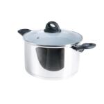 Genius Cerafit Steel Oala 24cm cu Capac din Sticla 6L Antiaderenta Compatibila Inductie (A24680)