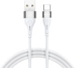 BWOO Minimalist Silicone USB-A - Type-C kábel 3A 1m - fehér