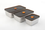 Carl Schmidt Sohn Set 3 caserole Carl Schmidt Sohn, otel inoxidabil plastic, 0.4 l 1 l 1.25 l, alb negru (SG-101589)