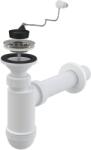 Alcadrain Sifon lavoar O40 mm cu ventil, sita otel inoxidabil si dop cu lant Alcadrain A41R (A41R)