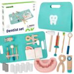 Tooky Toy Set micul dentist Tooky Toy, trusa medicala din lemn 19 piese