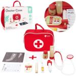 Classic World Setul micului doctor Classic World, din lemn cu geanta, multicolor, 19 piese