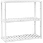 SONGMICS Bambusz polc fürdőszobába, konyhába, fehér 60x15x55cm (BCB13W)