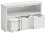 VASAGLE Tároló szekrény, játéktároló, 3 gurulós, kihúzható tárolódobozzal, fehér 102 x 30 x 60 (LHS380W01) - deco24
