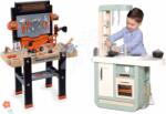 Smoby Set bucătărie și atelier Cherry Kitchen Smoby cu funcții electronice și bormașină mecanică (SM310914-1) Bucatarie copii
