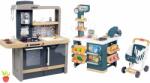 Smoby Set bucătărie electronică cu înălțime reglabilă Tefal Evolutive New Kitchen Smoby și magazin electronic Super Market cu cărucior (SM312308-12) Bucatarie copii