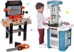 Smoby Set bucătărie cu echipament tehnic Tech Edition Smoby electronică și atelier de lucru Black&Decker cu drujbă electronică (SM311049-22) Bucatarie copii