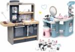 Smoby Set bucătărie electronică cu înălțime reglabilă Tefal Evolutive New Kitchen Smoby și măsuță cosmetică electronică 3în1 My Beauty Center (SM312308-5) Bucatarie copii