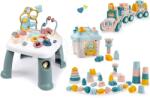 Smoby Masă didactică Activity Table și trenulețul Little Smoby cu joc de construit 4-în-1 și căsuță din cuburi (SM140303-16)
