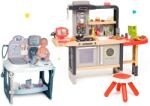 Smoby Set restaurant cu bucătărie electronică Chef Corner Restaurant Smoby și măsuță medicală și păpușă cu sunete și lumini (SM312303-3) Bucatarie copii