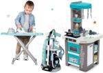 Smoby Set bucătărie electronică de jucărie Tefal Studio 360° Bubble Smoby și masă de călcat cu călcător și cărucior cu aspirator (SM311043-7) Bucatarie copii