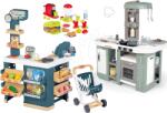 Smoby Set bucătărie electronică cu bule magice Tefal Studio Kitchen XL Bubble 360° și magazin Super Market Smoby cu casă de marcat și electrocasnice (SM311053-11) Bucatarie copii