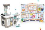Smoby Set bucătărie electronică cu mașină de spălat și masă de călcat Tefal Cleaning Kitchen 360° Smoby și școală pentru preșcolari cu două părți (SM311050-13) Bucatarie copii