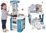 Smoby Set bucătărie cu echipament tehnic Tech Edition Smoby electrică cu stand medical cu păpușă care face pipi (SM311049-6) Bucatarie copii