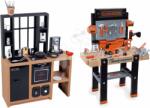 Smoby Set bucătărie modernă Loft Industrial și atelier de lucru electronic Bricolo Smoby electronic cu mașină de găurit mecanică (SM312600-13) Bucatarie copii