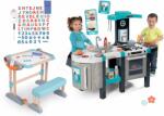 Smoby Set bucătărie electronică și bancă din lemn pentru scris și desenat Tefal French Touch Bubble Smoby cu sunete și un set de litere și numere magnetice (SM311206-43) Bucatarie copii