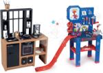 Smoby Set bucătărie modernă Loft Industrial și atelier de lucru Smoby cu tobogan și mașinuță cu s figuina Spidey (SM312600-11) Bucatarie copii