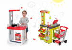 Smoby Set bucătărie de jucărie Bon Appétit Smoby cu sunet şi aparat de cafea şi magazin Supermarket cu casă de marcat electronică (SM310800-2) Bucatarie copii