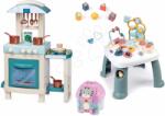Smoby Set măsuță didactică Activity Table Little Smoby și bucătărie mică pentru cei mici Smoby un set de construcție în cutie cu 50 de cuburi colorate (SM140303-10)