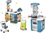 Smoby Set bucătărie cu echipament tehnic Tech Edition Smoby electronică cu supermarket și coș de cumpărături cu geantă (SM311049-19) Bucatarie copii