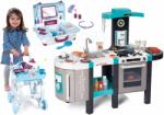 Smoby Set bucătărie electronică Tefal French Touch Bubble Smoby turcoaz cu barbotare magică și cărucior de servire cu geantă cosmetică (SM311206-17) Bucatarie copii