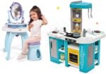 Smoby Set bucătărie de jucărie electronică Tefal Studio 360° XL Bubble Smoby și masă cosmetică Frozen cu scăunel (SM311045-14) Bucatarie copii
