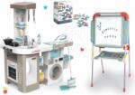 Smoby Set bucătărie electronică cu mașină de spălat și masă de călcat Tefal Cleaning Kitchen 360° Smoby și tablă pentru desenat cu litere magnetice și cifre (SM311050-30) Bucatarie copii