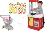 Smoby Set bucătărie Cherry Special Smoby cu sunete şi cărucior de cumpărături cu alimente 100 de bucăţi (SM310810-11) Bucatarie copii